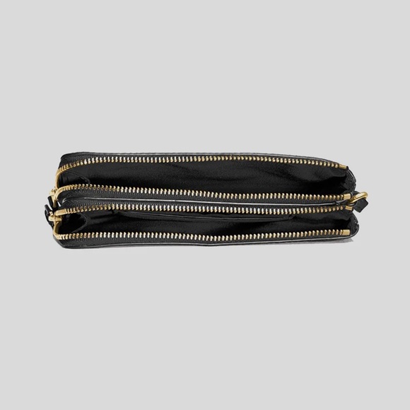 Coach Double Corner Zip Wristlet Black